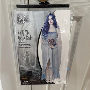 Spirit Emily Corpse Bride Costume with Blue Hair